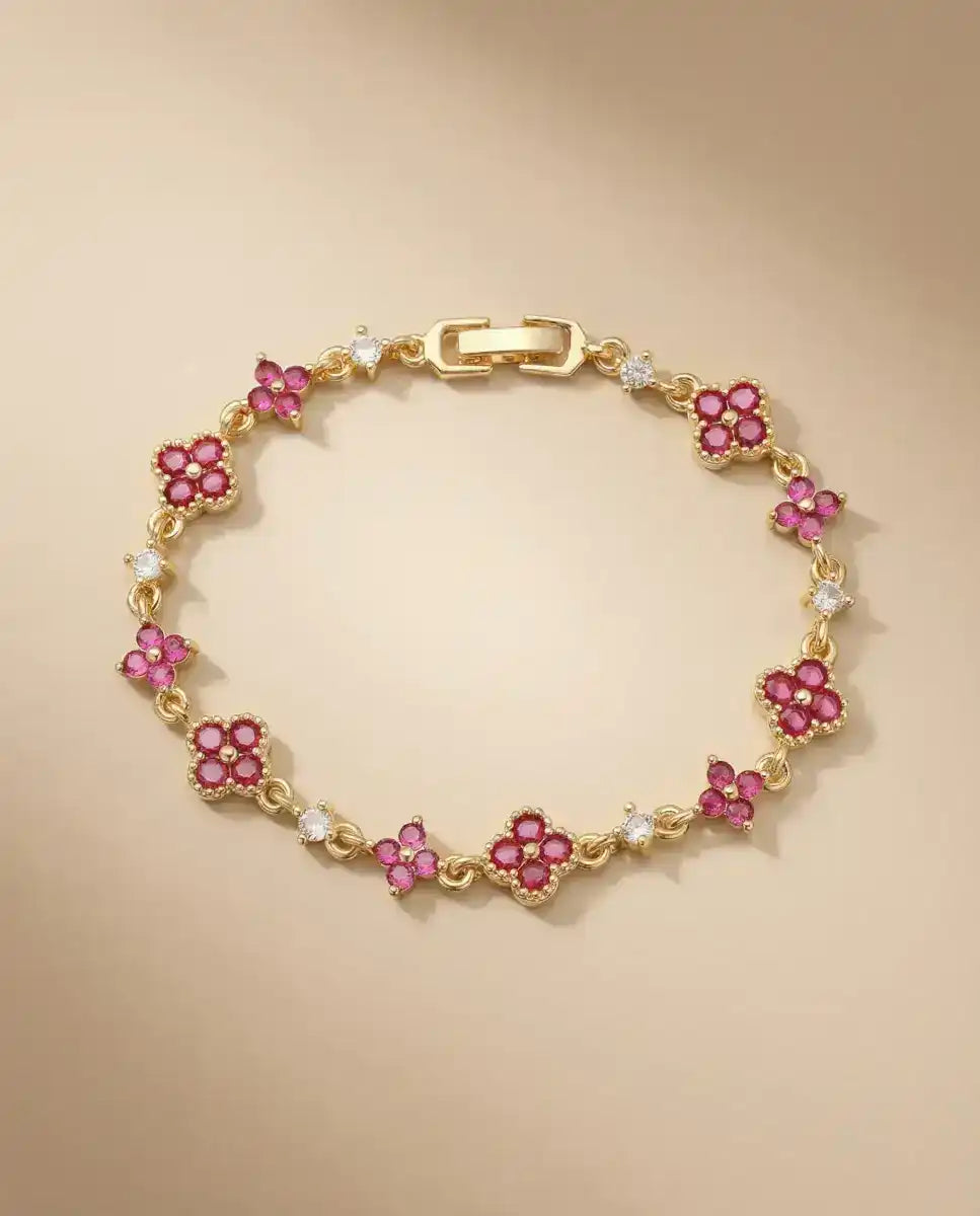aphoriah GOLD Ruby Rosette® Petite Bracelet