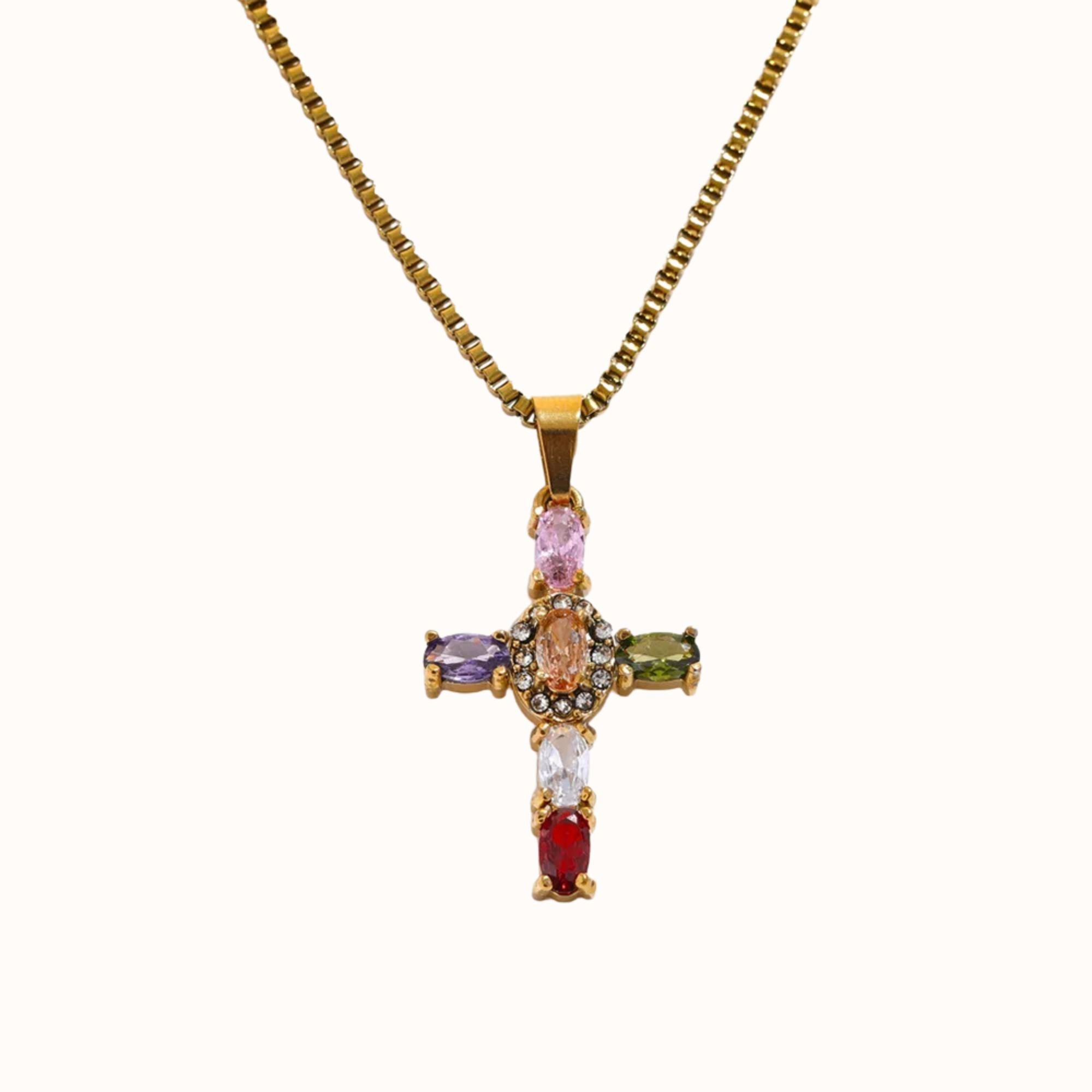 Lagoon Ivory Cross Necklace