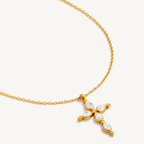 Ocean Drop Cross Necklace