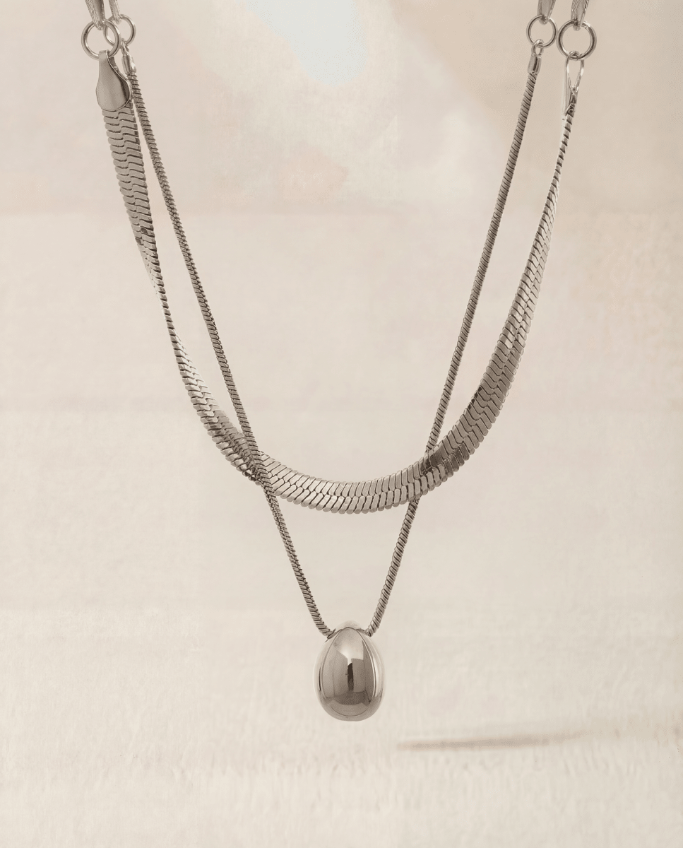 Pearl Drop Double Necklace - aphoriah