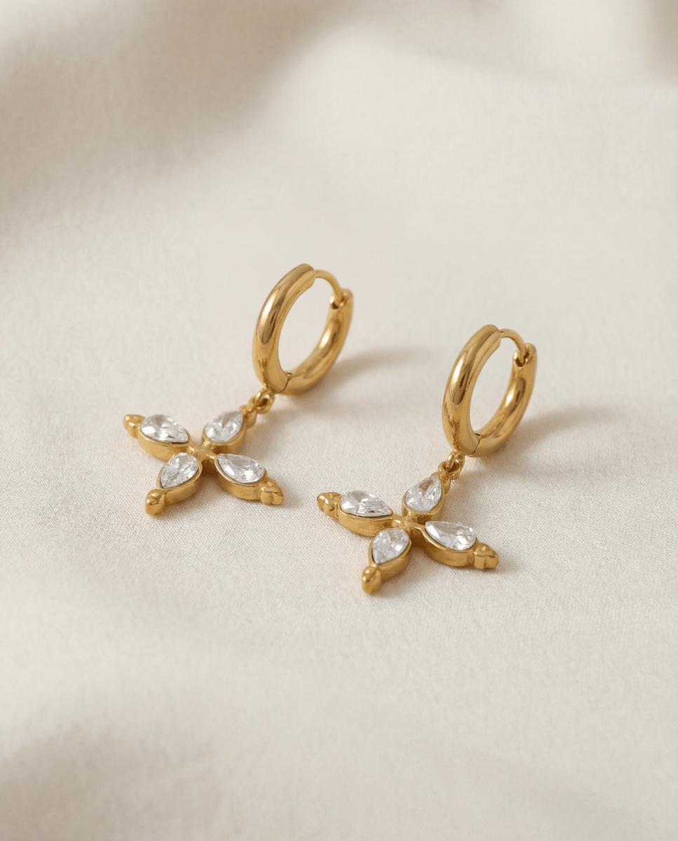 Ocean Drop Cross Earrings - aphoriah