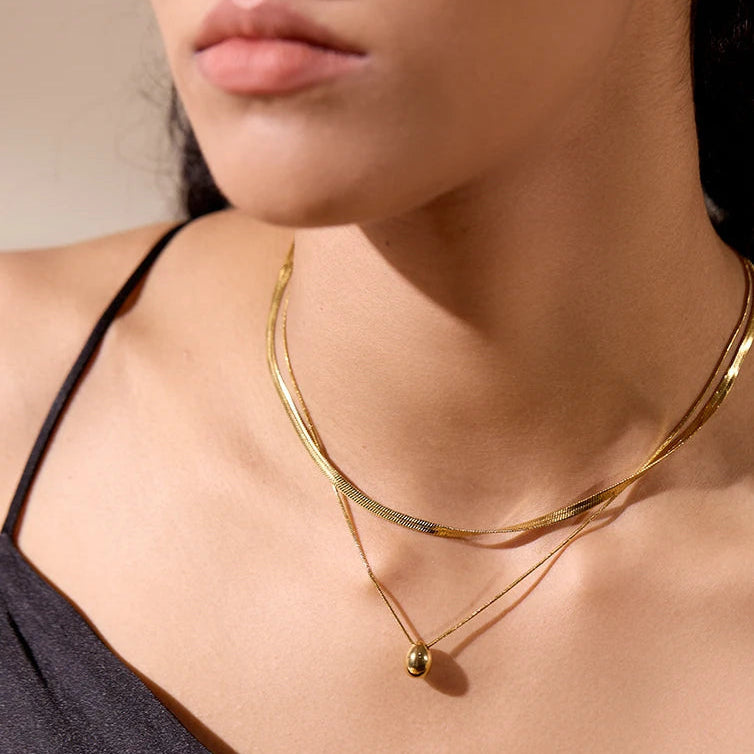 Pearl Drop Double Necklace