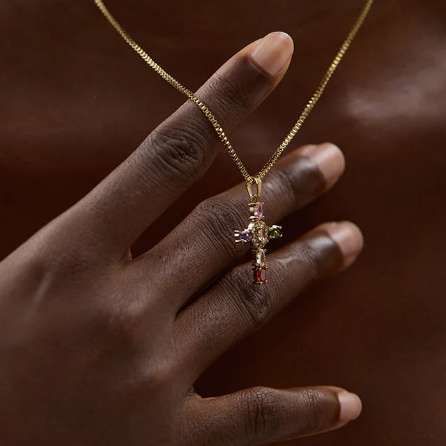 Lagoon Ivory Cross Necklace