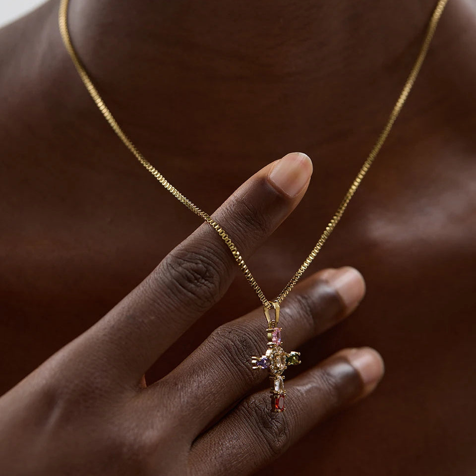 Lagoon Ivory Cross Necklace