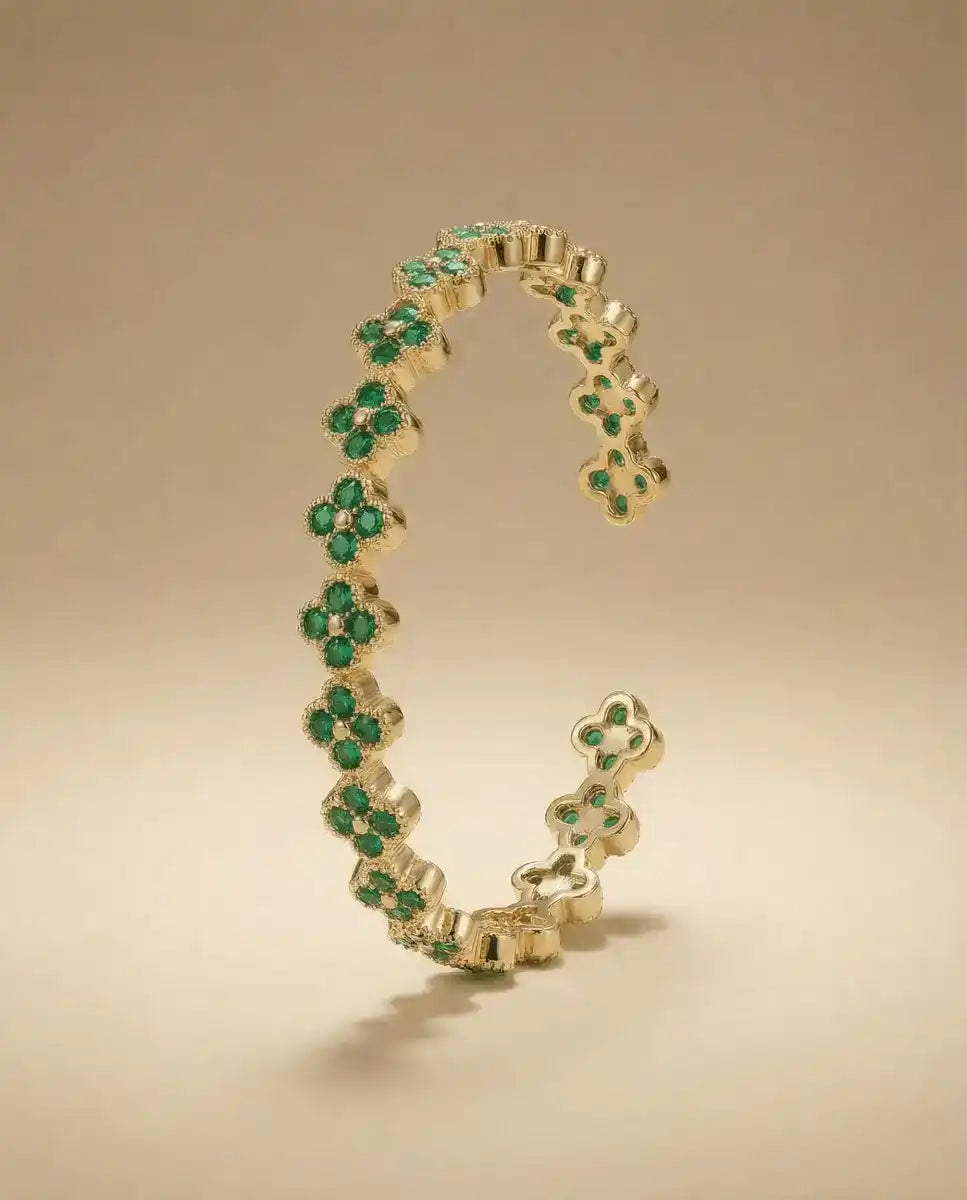 aphoriah GOLD Basil Rosette® Open Bracelet