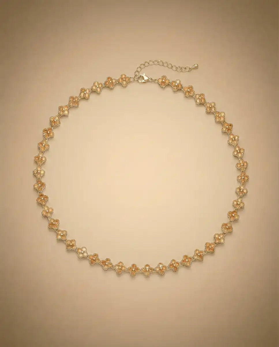 aphoriah GOLD Citrine Rosette® Link Necklace