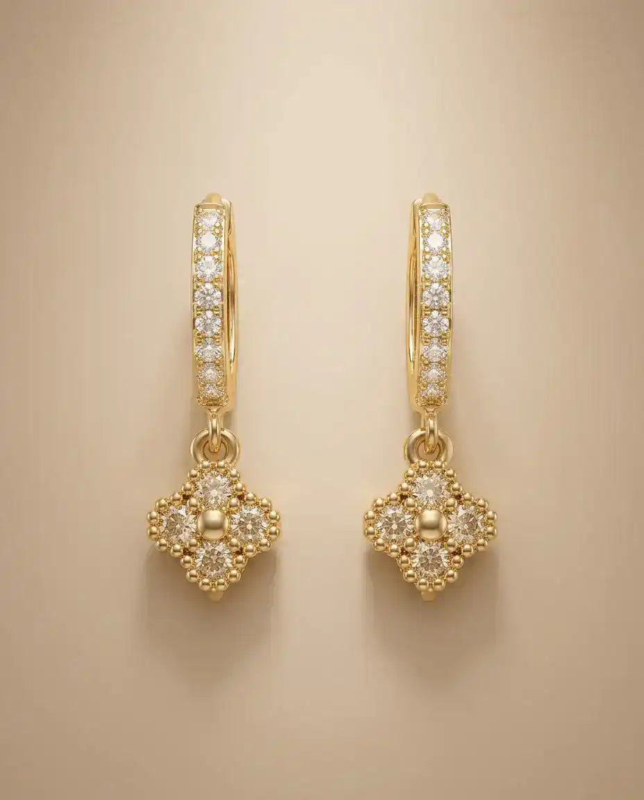 aphoriah GOLD Olive Rosette® Chain Earrings