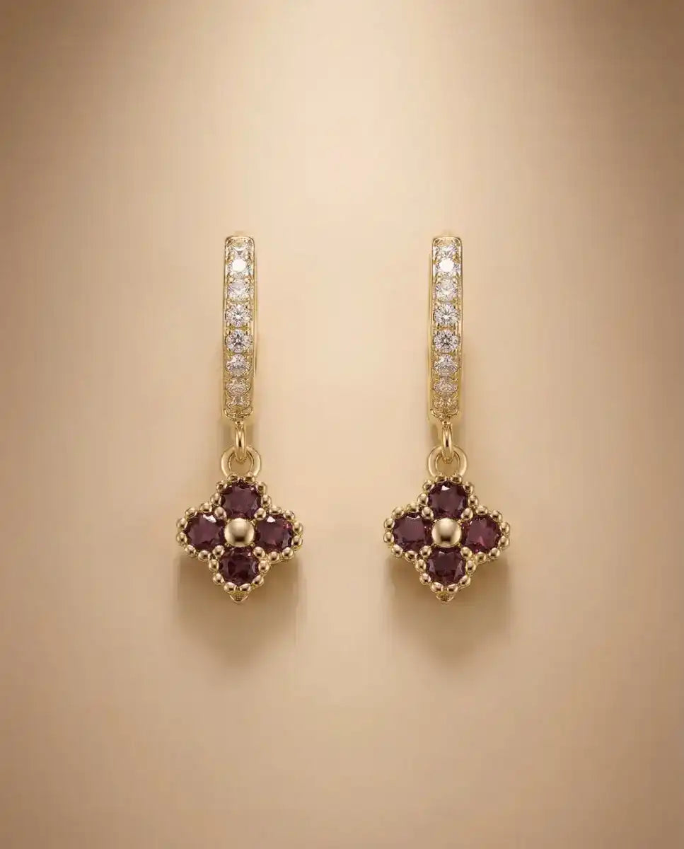 aphoriah GOLD Ruby Rosette® Chain Earrings