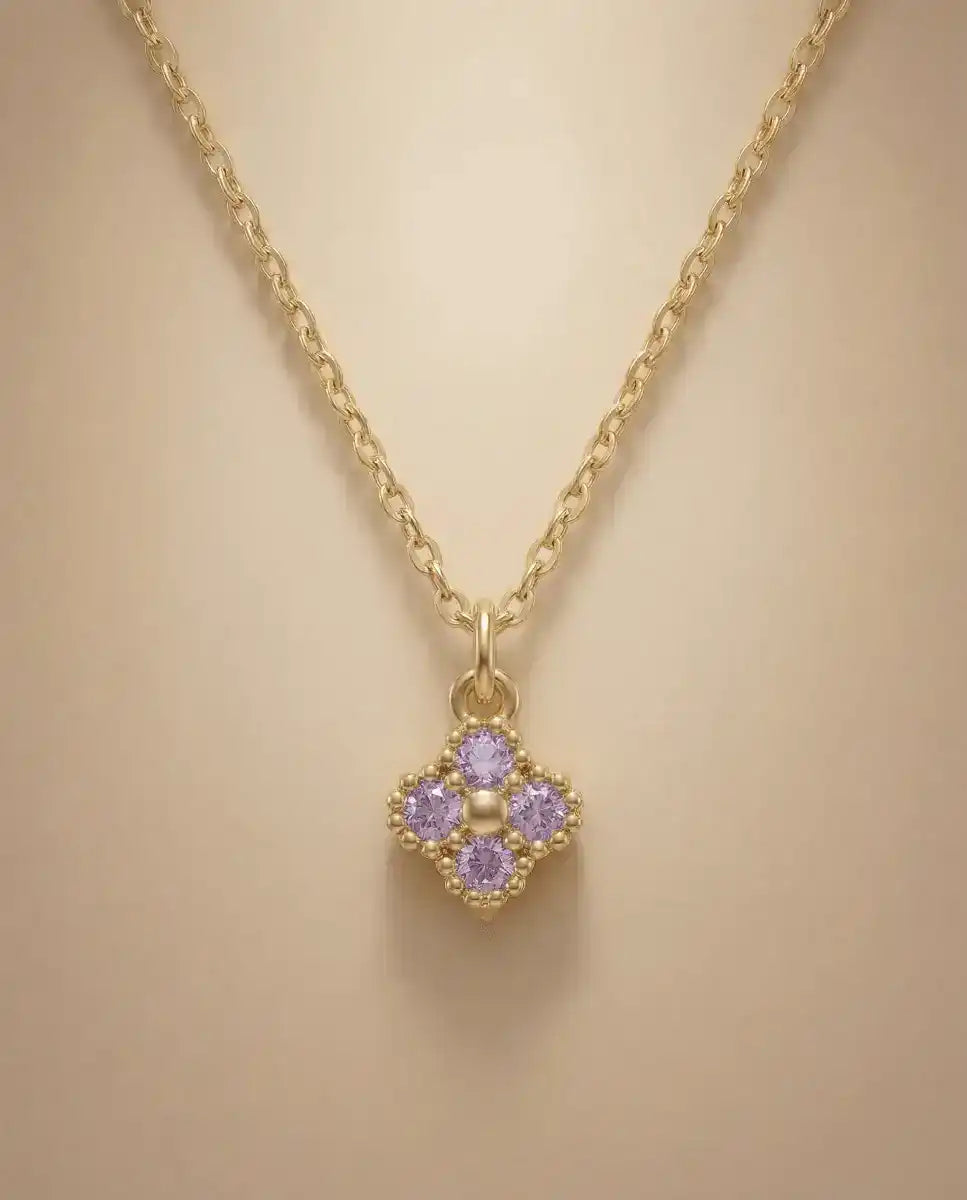 aphoriah GOLD Violet Rosette® Chain Necklace