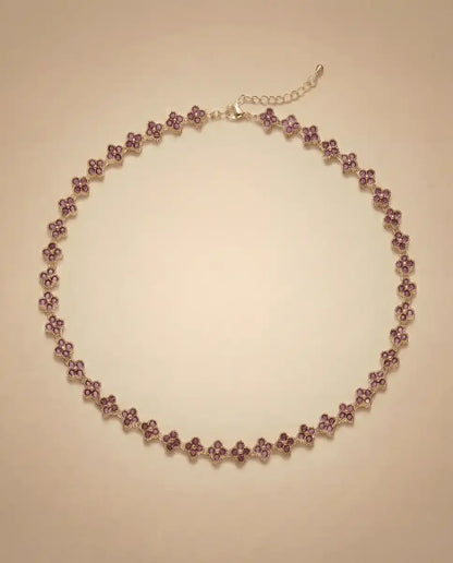 aphoriah GOLD Violet Rosette® Link Necklace