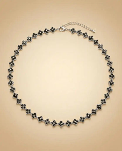 aphoriah SILVER Onyx Rosette® Link Necklace