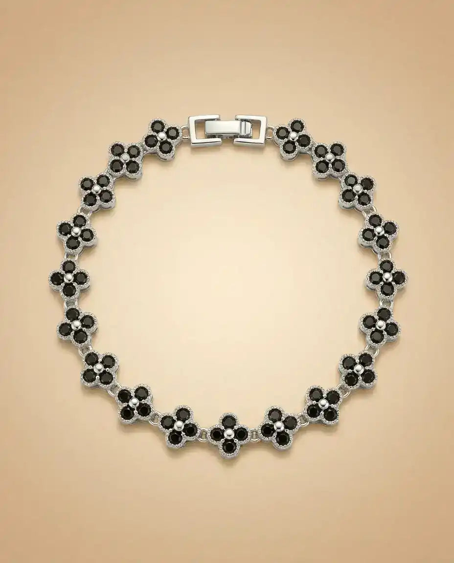 aphoriah SILVER Onyx Rosette® Signature Bracelet