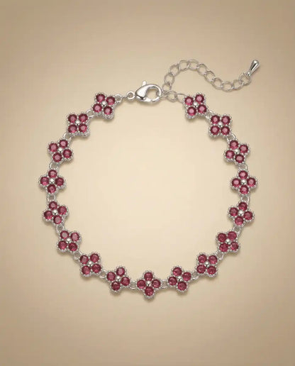 aphoriah SILVER Ruby Rosette® Link Bracelet
